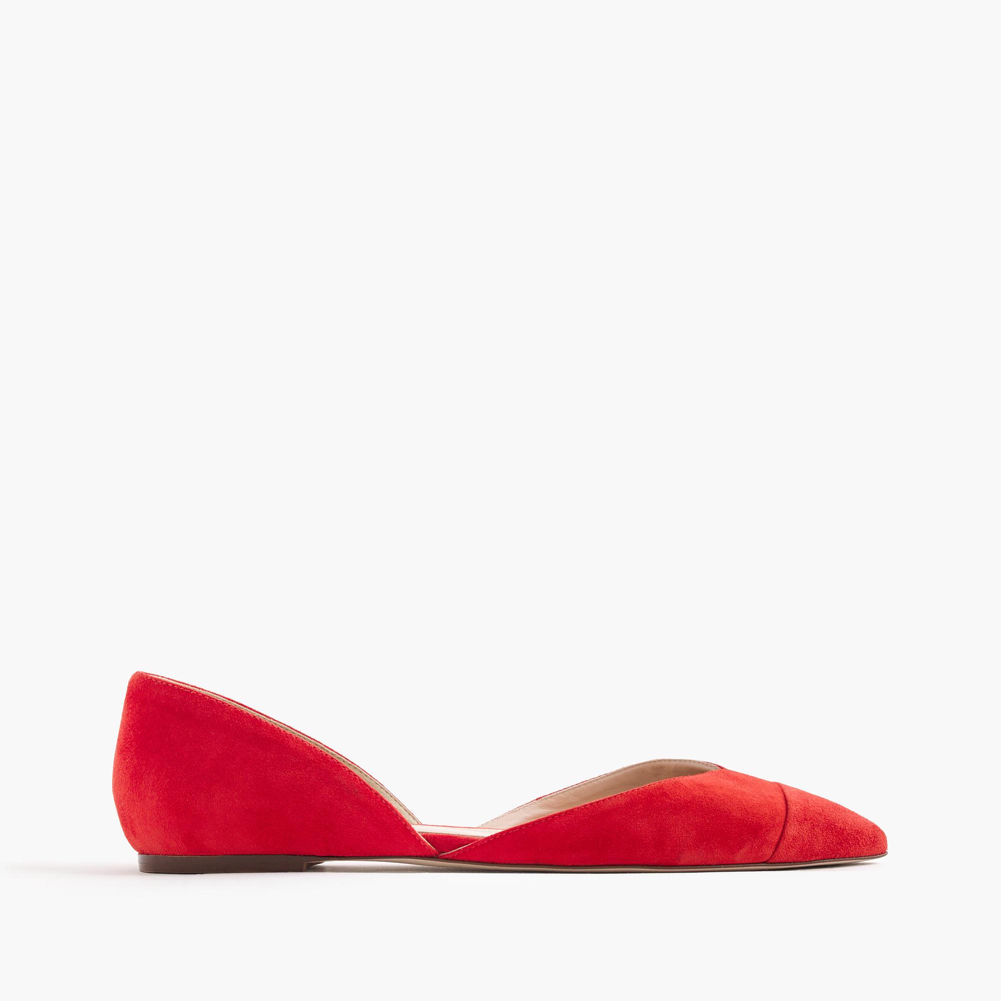 j crew red suede flats